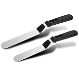Angled Icing Spatula, Stainless Steel Offset Spatula, Cake Spatula, Set of 2 (12.5 Inches and 10.5 Inches)