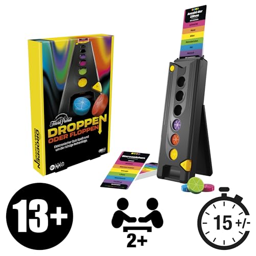 Droppen oder Floppen, elektronisches Partyspiel von den Machern von Trivial Pursuit - Deutsche Version, schneller Spielverlauf für viel Action 2