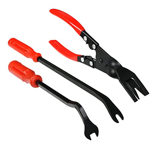Click Here to See More Images Wisamic 3 Pcs Trim Clip Removal Pliers and Fastener Removers with Storage Bag Car Door Panel Upholstery Remover Combo Repair Kit for Car Van Vehicles