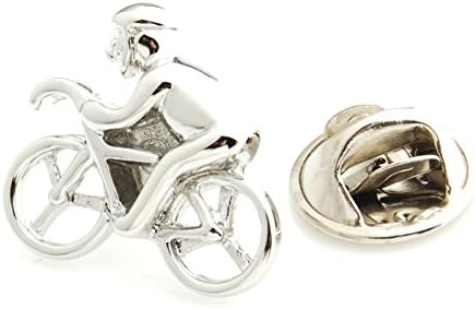 The Smart Man Men's Novelty Silver Cyclist Lapel Pins