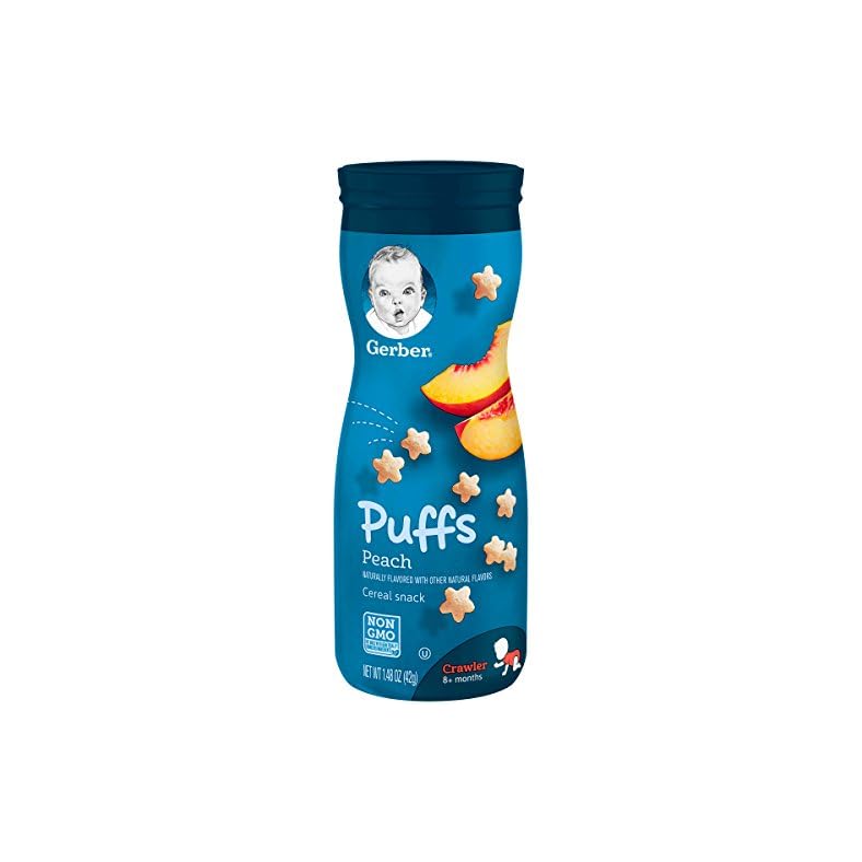 Gerber Puffs Cereal Snack, Peach,1.48 ounce(Pack of 6)