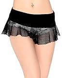 iHeartRaves Fishnet Mini Rave Skirt (Small/Medium, Black)