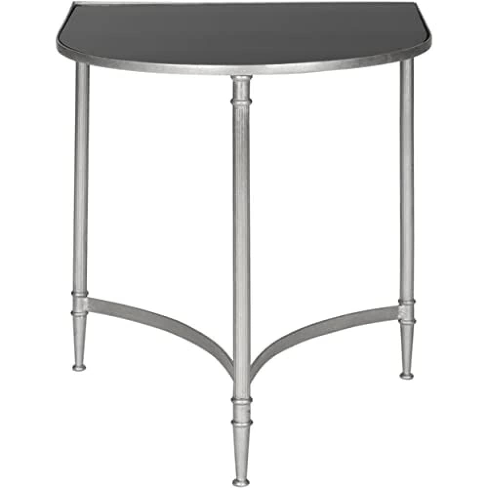 SAFAVIEH Modern Accent Table with Iron Legs, in Silver and Black, 50 X 45 X 50.8