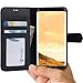Samsung Galaxy S8 Case, Abacus24-7 Wallet with Flip Cover [RFID Blocking] Credit Cards Pockets and Stand, Black