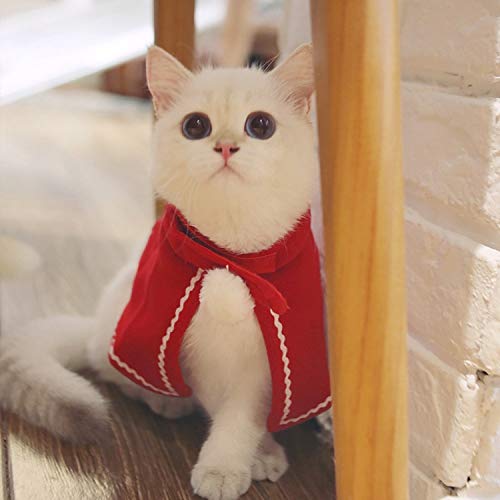 Legendog Cat Costumes Christmas Pet Costumes Red Velvet Pet Cape Pet Apparel for Small Dogs and Cats