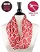 Pop Fashion Quatrefoil Pattern Infinity Scarf for Women - Lightweight, Comfortable Travel Scarf with Hidden Pocket to Store Phone, Keys, and Wallet - Fashion Scarf for All Seasons (Coral Pink)