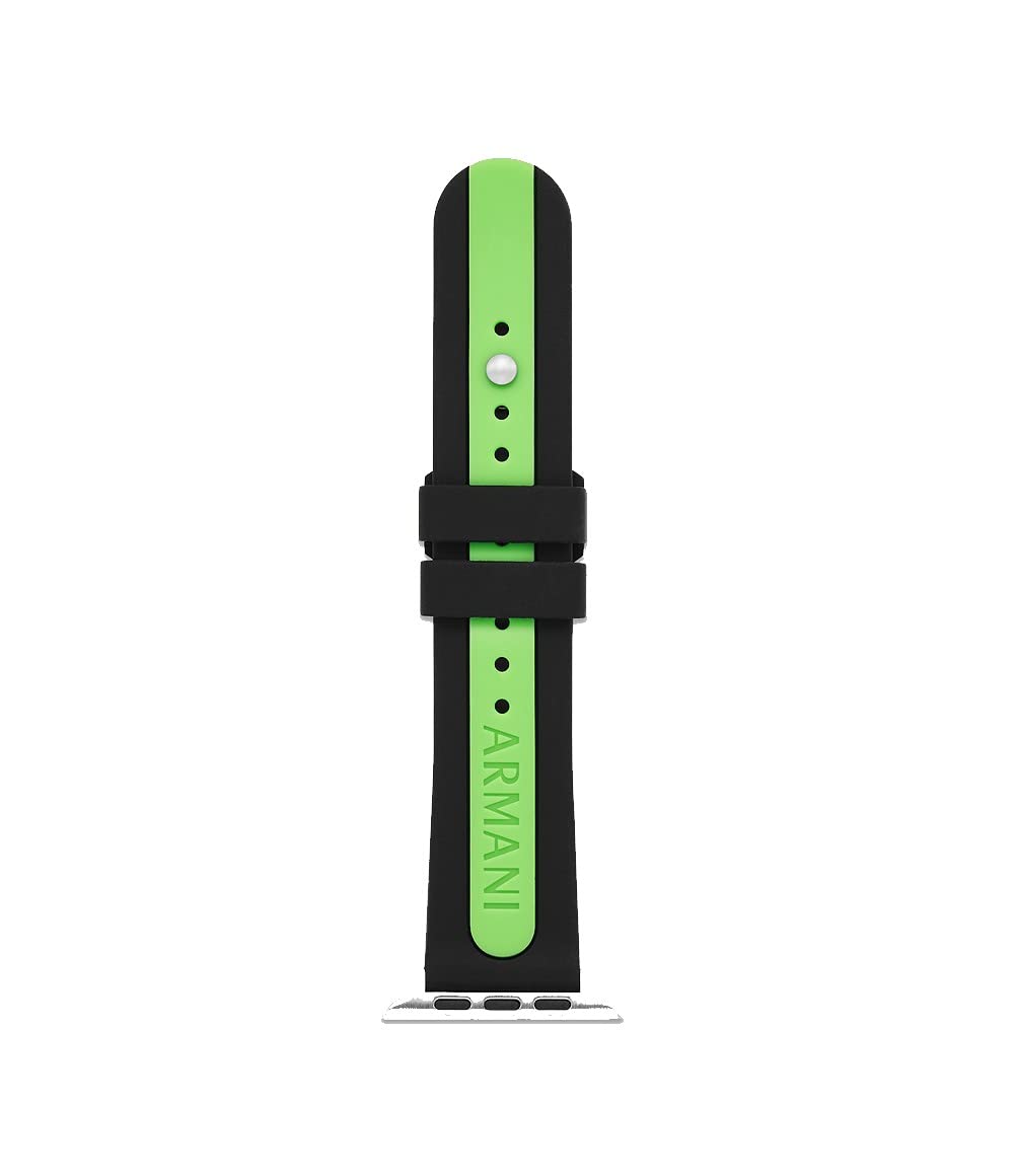 Armani Exchange Men's Silicone Band for Apple Watch®, Custom fit for 42/44/45mm with single button stud closure