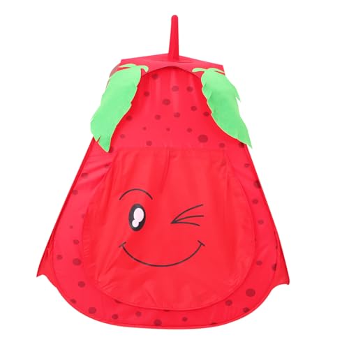 LALADEFIEE Strawberry Play Tent Portable Indoor Foldable Castle with Ocean Ball Pool Tent House for Ages Easy to Clean and Install Encourages Creativity and Imagination