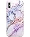 RXKEJI Purple Marble Design Cute Clear Flexible Bumper TPU Soft Rubber Silicone Cover Phone Case for iPhone XS Max 2018 6.5 inch