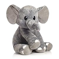 Hudz Kidz Elephant Stuffed Animal Toy with Cute Trunk, Floppy Ears, and Plush Body, Adorable and Cuddly Fun for Boys and Girls, Huggable and Soft