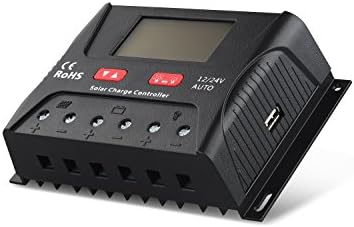 ENZPOWER 40Amp PWM 12V 24V Auto with LCD Intelligent Solar Panel Battery Regulator Solar Charge Controller Temperature Compensation (LCD-40A)