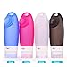 VTravo Silicone Travel bottles Set of 4, 3 Oz. Blue/Pink/White/Black with Toiletry Bag, Leak Proof, TSA Carry-On Approved