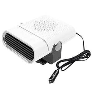 Fltaheroo Auto Verwarmer Koeler Ventilator Luchtverwarmer Voorruit Demister Ontdooster Koel/Hot 12V 150W Wit