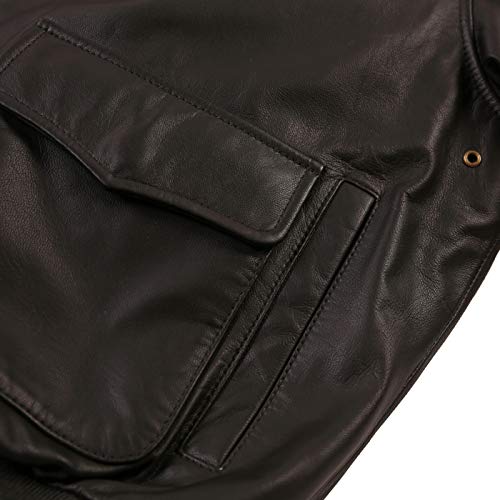 Landing Leathers Men's Monogram Collection Air Force A-2 Leather Flight Bomber Jacket (Regular and Big & Tall) - Image 6
