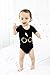 Owlivia Organic Cotton Baby Boy Girl Short Sleeve Bodysuit (Size 0-18 Months) (3-6 Months, Black)