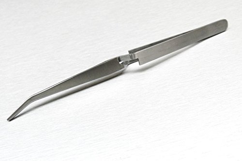CROSS LOCK TWEEZERS BENT NOSE CROSS LOCKING TWEEZER SELF CLOSING 6-1/2" S.S. (E 2)