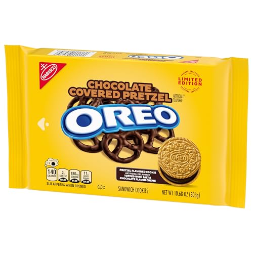 OREO CHOCOLATE COVERED PRETZEL SANDWICH COOKIES, LIMITED EDITION, 10.68 OZ
