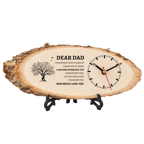 BeauGift Dad Gifts for Fathers Day from Daughter Son, Dad Birthday Gifts for Daddy, Wooden Clock Birthday Gift Idea for Father, Fathers Day Present from Child to My Daddy