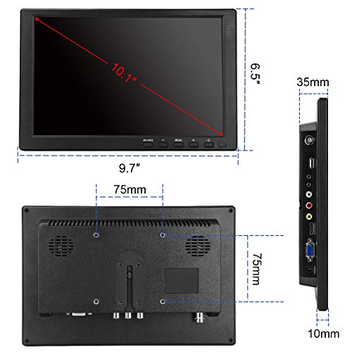 10" LED Monitors HDMI/BNC/AV/VGA/USB Input 1280x800 IPS Resolution Touch Buttons Video and Audio LED Security Monitors & Displays CCTV Screen - Thumbnail 6