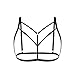 Romacci Women Harness Bra Strappy Hollow Out Bra Sexy Body Lingerie Cage Elastic Cage Bra Cupless Bralette Top Black