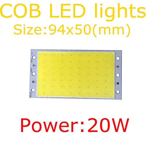 2Pcs COB Dimmable LED Chip High Brightness DC 12V High Power Integrated Circuit SMD Bead Light 20W