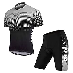 TOMSHOO Heren Fietsen Korte Pakken Fietsen Set Wielertrui met 4D Gel Gewatteerde Riding Shorts Sneldrogende Ademend…