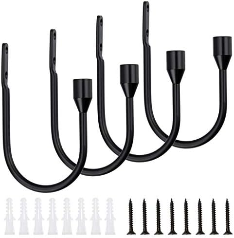 Sumnacon 4Pcs Metal Curtain Holdbacks, Decorative Wall Mounted Drapery Tiebacks with Screws, Heavy Duty Window Treatment Holdbacks for Home Decor, Black