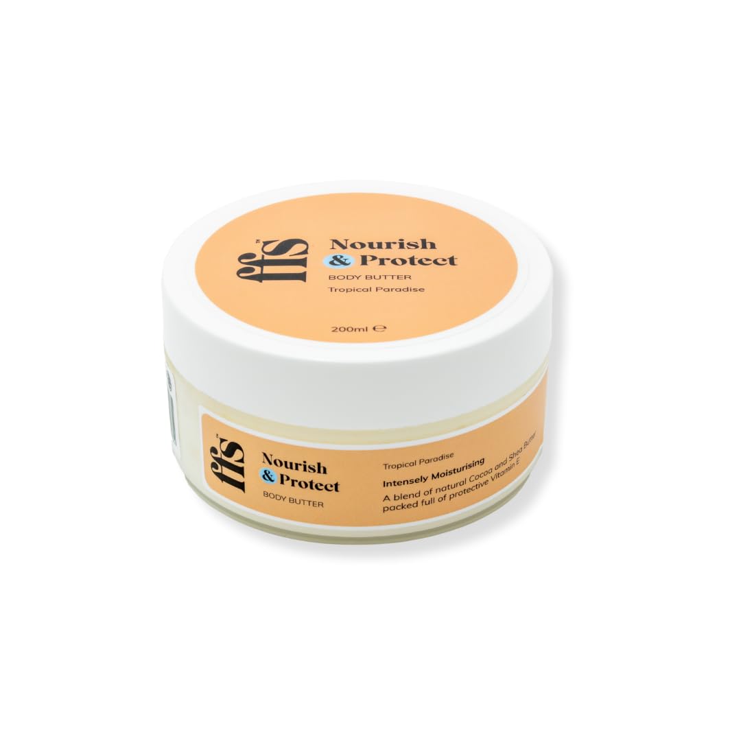 FFS Beauty Nourish & Protect Body Butter – Rich Cocoa & Shea Butter Blend with Vitamin E for Deep Hydration, Smooth Skin, and Signature Scent – Luxurious Moisturiser for All Skin Types
