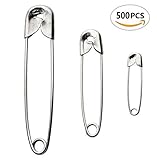 Isusser 500pcs Premium Safety Pins Sweing Pins Assorted Sizes