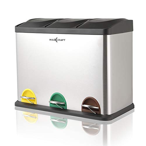 MAXCRAFT Cubo de Basura Cubo de Reciclaje Basurero Acero Inoxidable