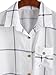 ROMWE Women's Grid Shirt Knot Front Roll Sleeve Blouse White (One size)