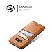 Wallet Phone Case, Slim Leather Back Case Cover With Credit Card Holder Khaki Case , For 6.2 inches (Samsung S8 Plus)