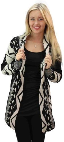 Women Aztec Long Sleeve Chuncky Open Cardigan Original with Reviews