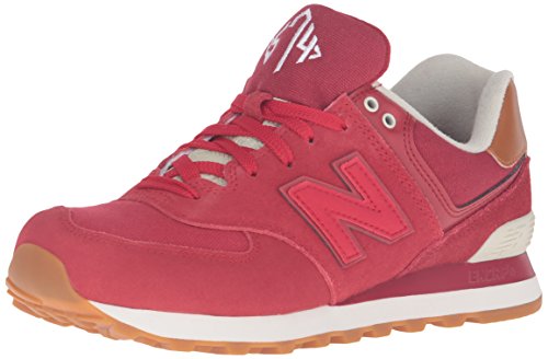 New Balance Men's ML574 Collegiate Pack Fashion Sneakers, Crimson/Red, 10 D US