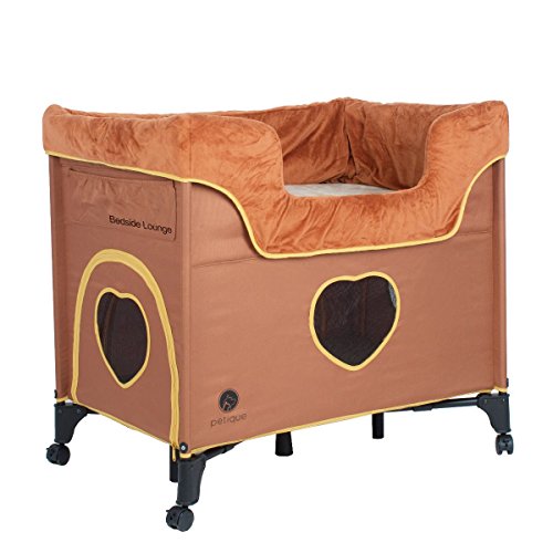 Petique BD01300104 Bedside Lounge-Lion’s Den Pet Bed, Tan, One Size