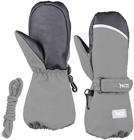 MCTiKids Ski Mittens Waterproof Warm Winter Snow Skiing Snowboard Gloves Boys Baby Toddler Mitts