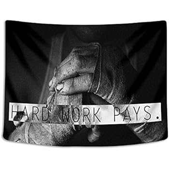 Tapestry Wall Cloth Fabric Hanging For Bedroom Dorm Apartment Decoration Background Bodybuilding Men Girl Fitness Workout Quotes Motivational Inspiration Muscle Gym Font 153x102cm(60x40inch) (024)