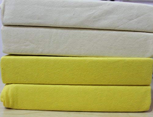 Dudu N Girlie Moses Basket Fitted Sheets Set - 100% Jersey Cotton Bassinet Size Newborn Hypoallergenic Breathable Easy Care Soft Fitted Sheet For Baby Bassinet (Pack of 2, Cream & Grey)