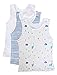 Feathers Boys Botany Print Set Tank 100% Cotton Super Soft Tagless Undershirts 3-Pack