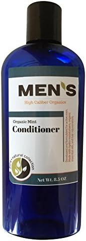 Mens Conditioner - Organic - Silicone Free - Powerpacked with Hydrolyzed Wheat Protein, Pro Vitamin B5, & Organic White Willow Bark Extract - Mint 8.5 oz