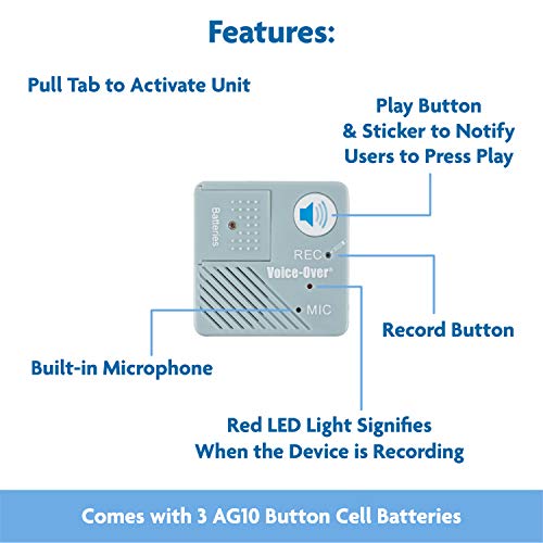 VoiceOver Voice Recorder for Picture Frames, Books, Blankets, Quilts