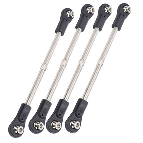 Drfeify RC Steering Linkage Rod, M4 Steering Linkage Rod Set Adjustable 110?120mm Compatible with 1/8 RC Racing Truck Car