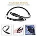 Foldable Bluetooth Headset, Beartwo Lightweight Retractable Bluetooth Headphones for Sports&Exercise, Noise Cancelling Stereo Neckband Wireless Headset (with carry case)thumb 1