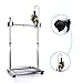 ZNN Parrot Play Stand – Stainless Steel Bird Stand with 4 Feeding Bowls, Bottom Tray Design and Four Wheels for Easy Movement, Suitable for Small Birdsthumb 3