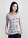 Out of Print Women's Library Stamp T-Shirt Medium Heather Gray