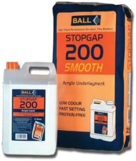 F Ball Stopgap 200 Smooth - Acrylic Floor Smoothing Underlayment (Powder 25kg + Liquid 5ltr)
