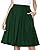 Janmid Women's High Waisted A Line Street Skirt Skater Pleated Full Midi Skirt