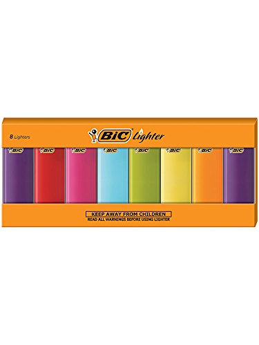 BIC Classic Electronic Series Lighters, Assorted Colors, Set of 8 Lighters