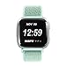 bayite Soft Nylon Bands Compatible Fitbit Versa Women Men, Breathable Sport Loop Band Replacement Accessories Wristband, Green