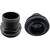 2 Pack - 1.5" Threaded/Slip Bulkhead (AM Brand) - 2" 1/2" Hole Diameter Required.